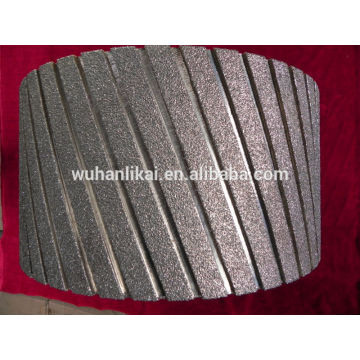 electroplated diamond cylindrical friction wheel for brake pad